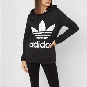 Women’s adidas trefoil hoodie- black